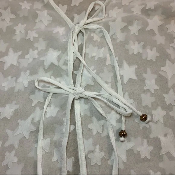 Club Z Collection White Sheer Star Beach Cover- Up - Sz M - Picture 5 of 16